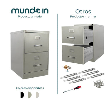 Archivero Metalico 2 Gav 14114 Gris