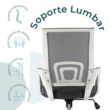 Silla Secretarial JM-107W Mesh Gris