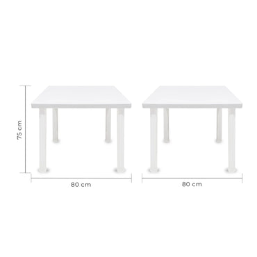 Mesa Desarmable JM 80x80 Plastico Blan