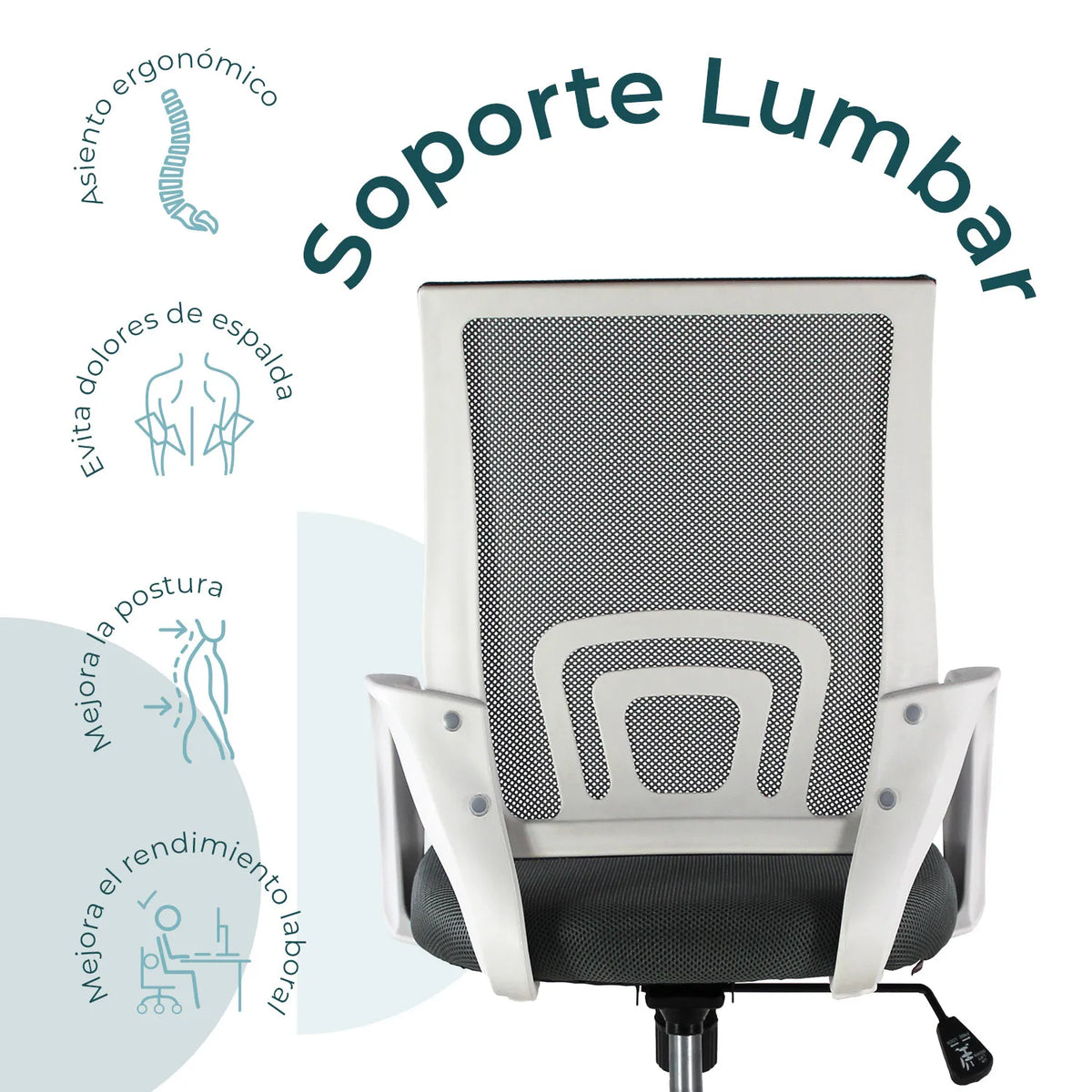 Silla Secretarial JM-107W Mesh Gris