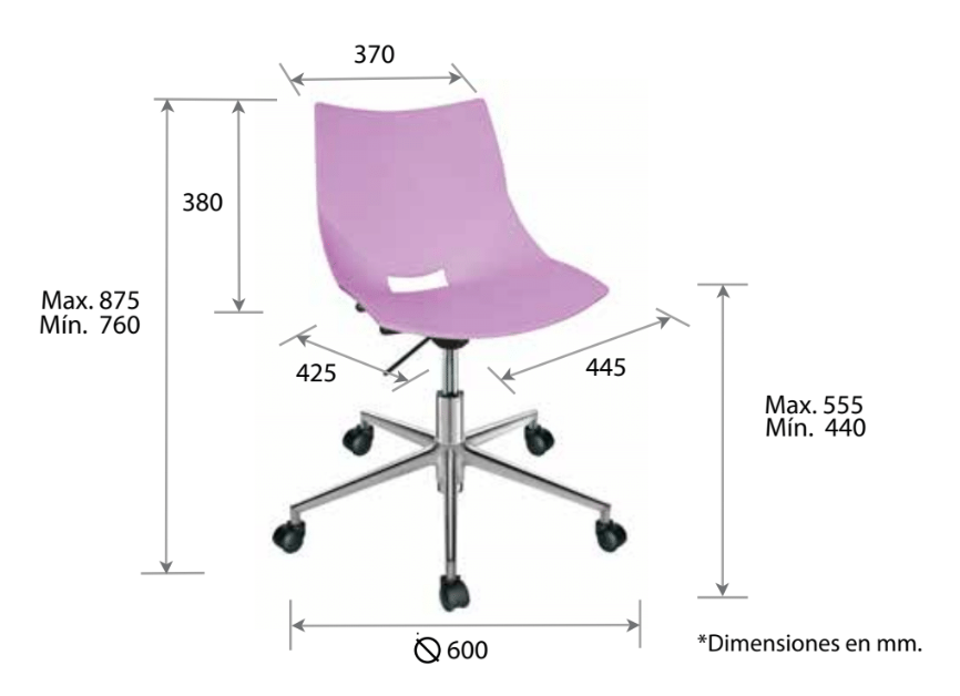 Shell silla alta polipropileno (kit cajero)