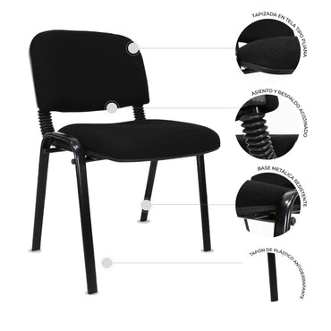 Silla Fija Jm-iso Tela Negra