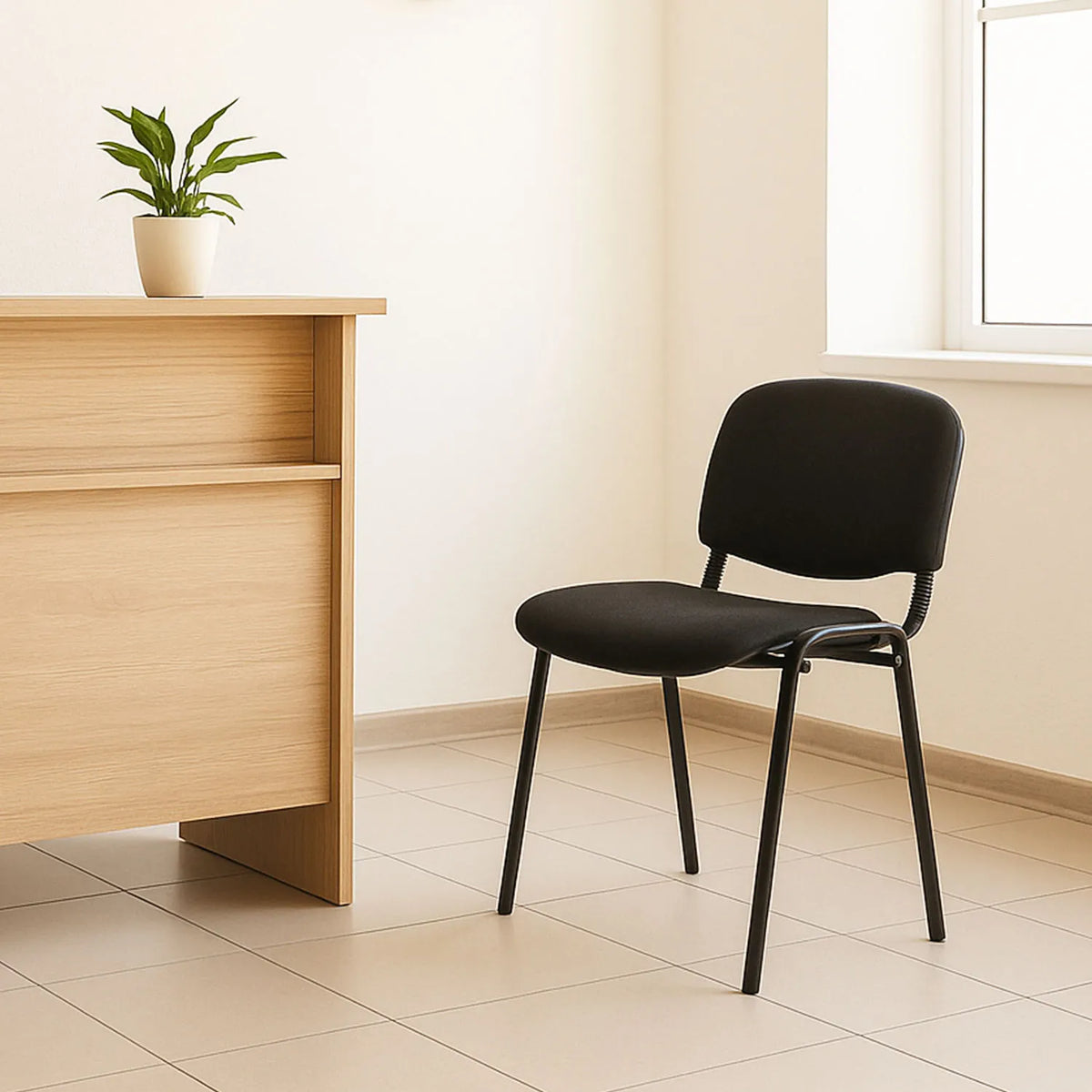 Silla Fija Jm-iso Tela Negra