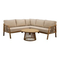 Set de sala Isabela con sillón esquinero, love seat y mesa de centro